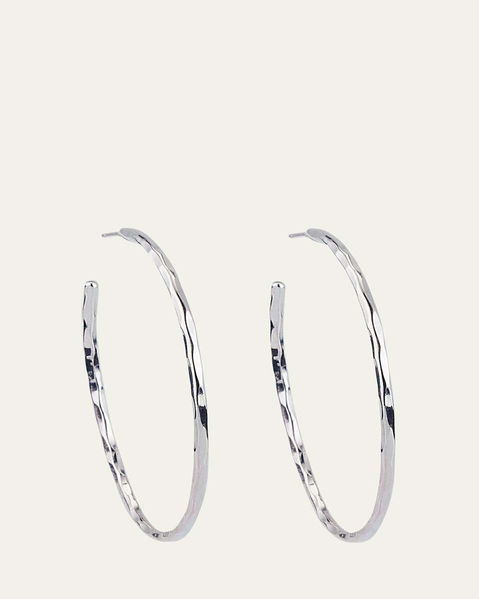 Silver Thin Hammered Earrings